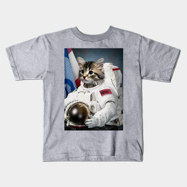 Astronaut Cat - Print / Home Decor / Wall Art / Poster / Gift / Birthday / Cat Lover Gift / Animal print Canvas Print Kids T-Shirt by luigitarini